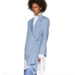Pyer Moss Blue Oversized Wrap Napkin Blazer Jacket NWT Size XS Unisex